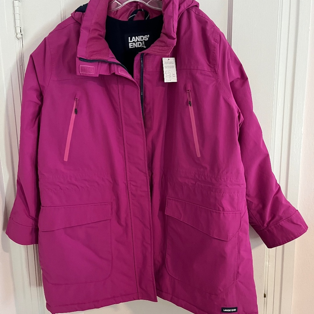 Lands End Squall Insulated Parka - Plum - NWT